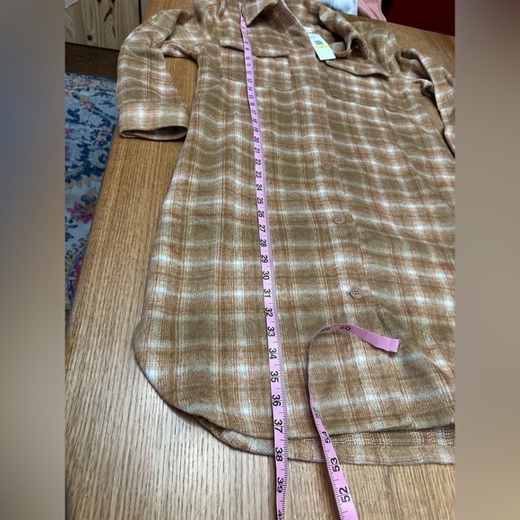 Jessica Simpson NWT Romi long plaid flannel button up sz Medium 20” p2p - Picture 7 of 10